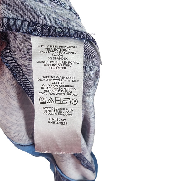 Loft Beach Maxi Dress S Women Blue Floral Diamond Argyle‎ Sleeveless Jersey Knit - Picture 10 of 11